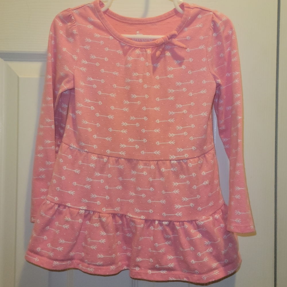 Girls' sized 4T Circo peplum pink top with long sleeves